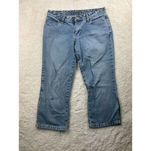 Bongo Jeans Womens 5 Blue Denim Mid Rise Bootcut 100% Cotton‎ Back Embroidery